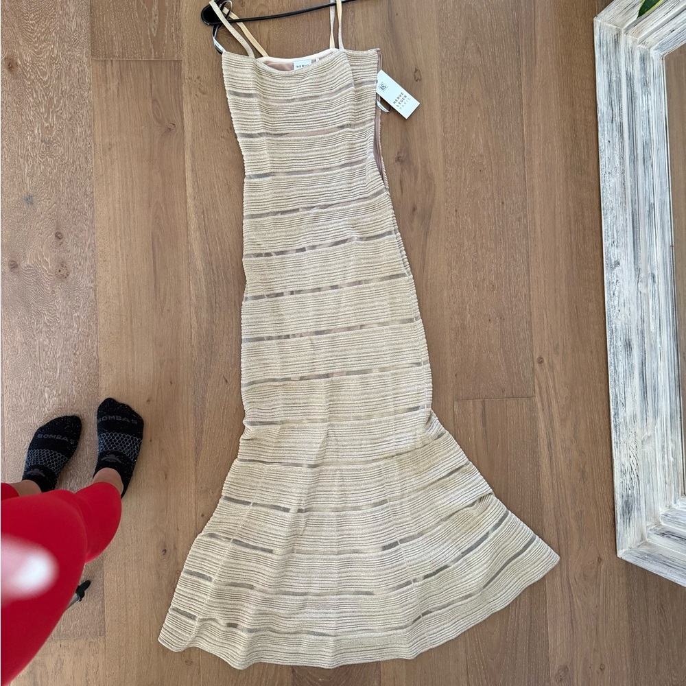 Authentic Herve Leger dress XS Met Gold
